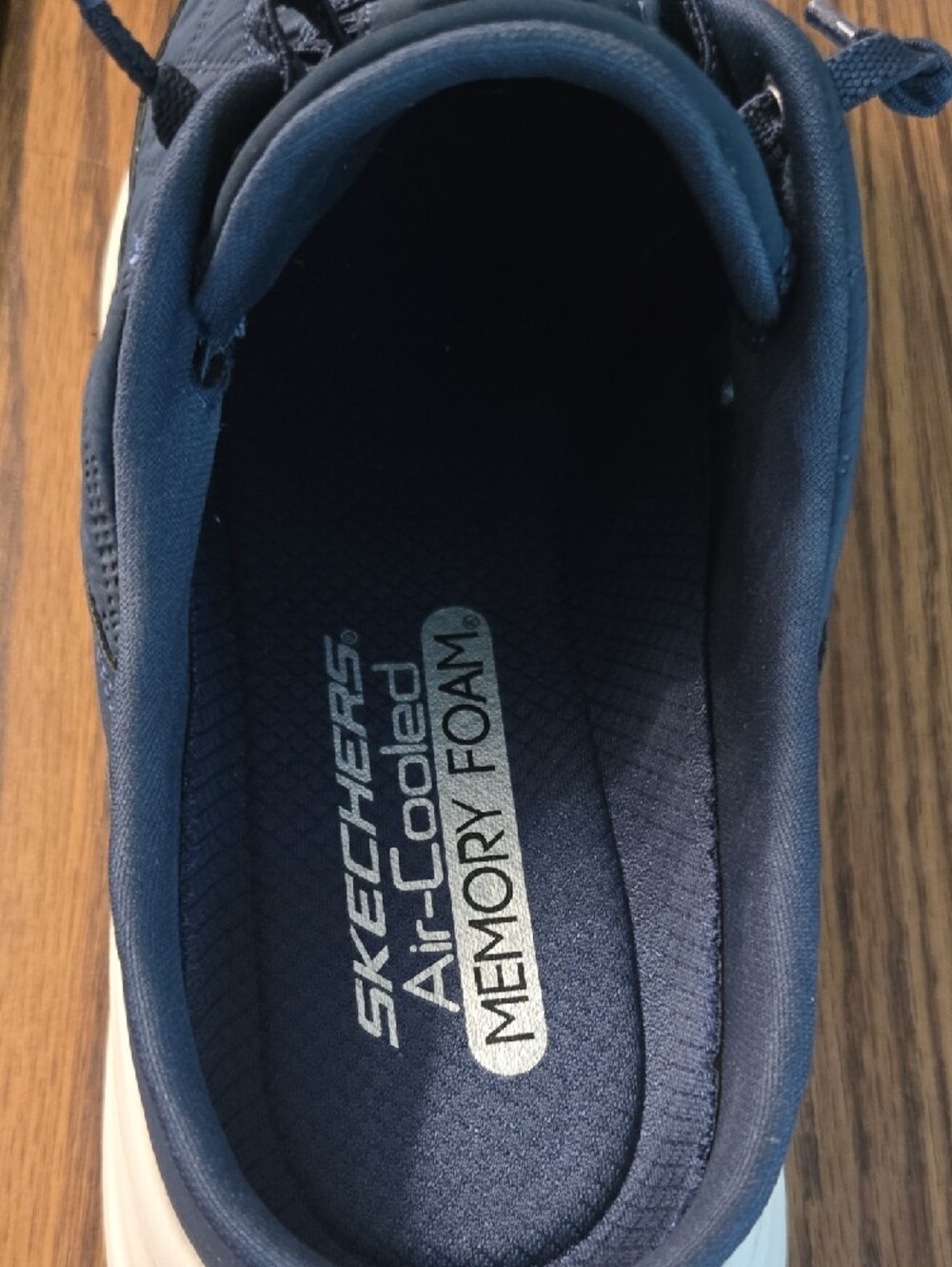 Skechers Cozy Fit Quilted Dark Blue Lace-Up Sneakers - Picture 4 of 8